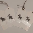 Homemade Christmas gift tags pack - reindeer