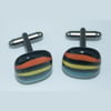 Multi-Coloured Fused Glass Cuff-Links