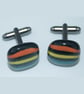 Multi-Coloured Fused Glass Cuff-Links - Image 1