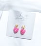 Dried Flower Heart Earrings - Image 1