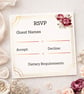 Floral Frame Essential Wedding Invitation with RSVP.  Personalised Wedding Stati - Image 2