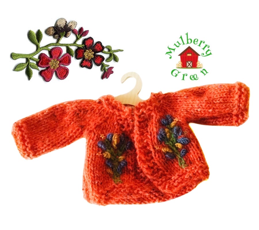 Reserved for Sue - Embroidered Orange Cardigan 