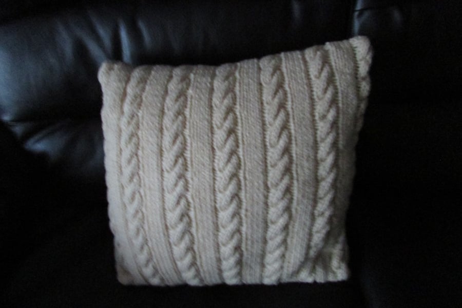 Traditional Colour Arran Cable Cushion Cover