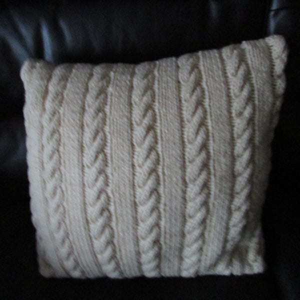 Traditional Colour Arran Cable Cushion Cover