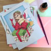 Set of 4 Fairy Christmas Cards