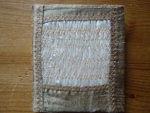 Hand Smocked Light Gold Silk Needlecase, N5