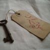 Vintage Key I Love You Gift Tag