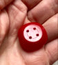 8 square red coat buttons - Image 4