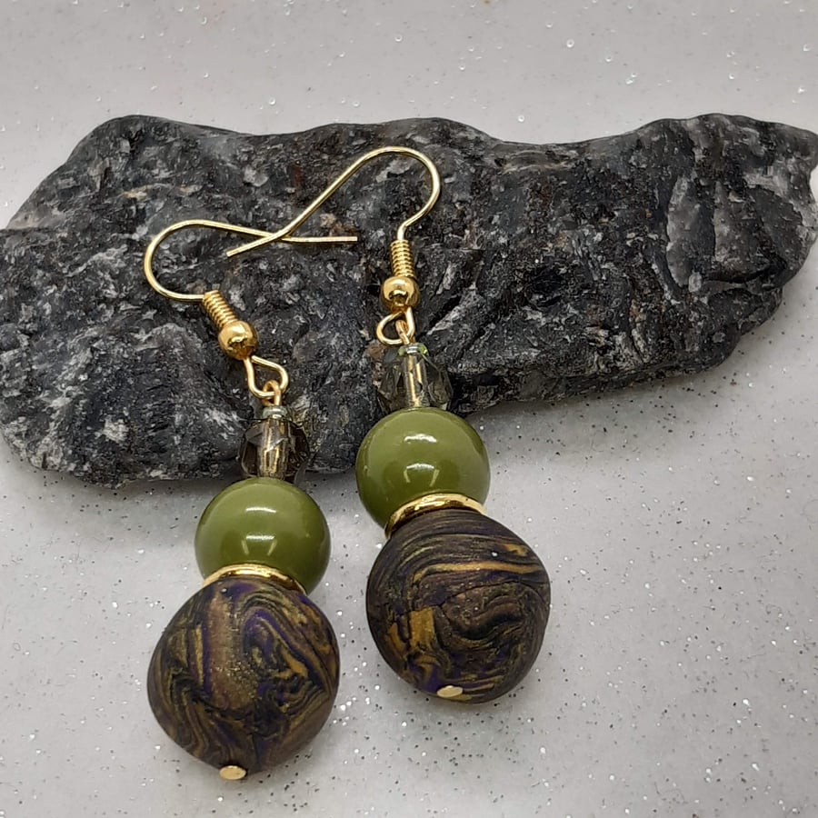 Colourful dangly earrings