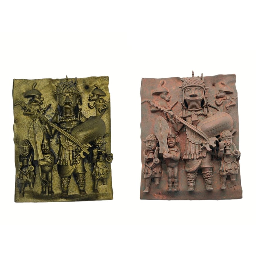 Benin bronze Oba fridgemagnet,African home decoration, Nigerian history, tribal 