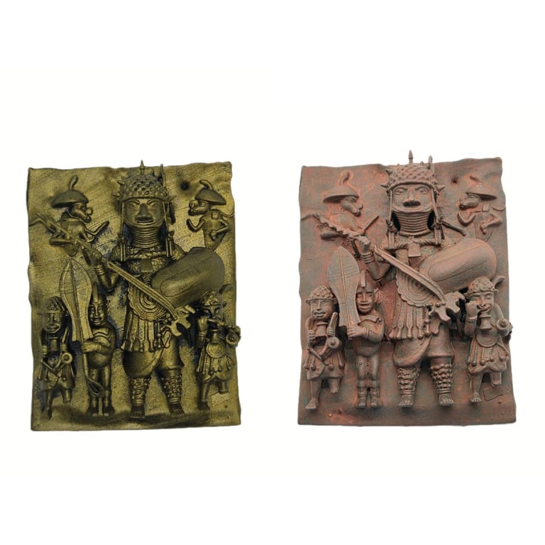 Benin bronze Oba fridgemagnet,African home decoration, Nigerian history, tribal 