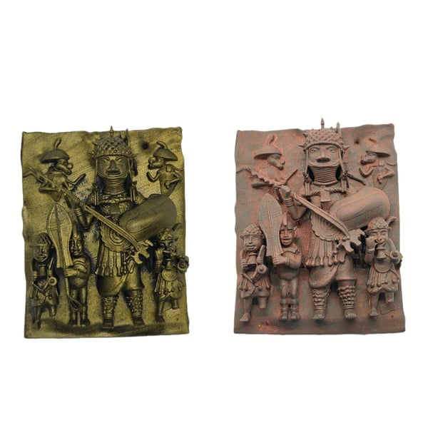 Benin bronze Oba fridgemagnet,African home decoration, Nigerian history, tribal 