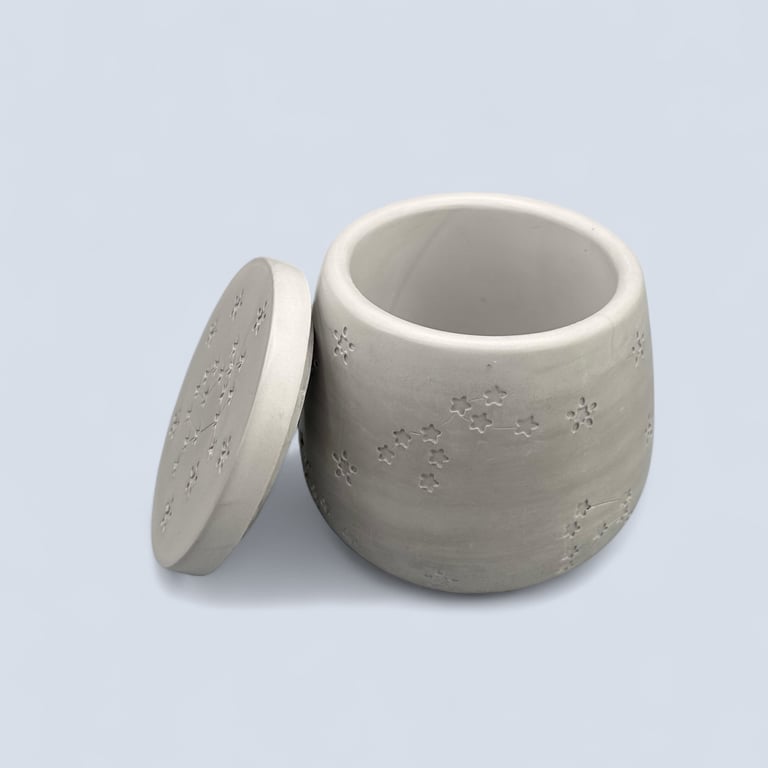 Cloudy Grey Constellation Jewellery Box or Trinket Pot
