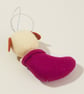 Felt Dog in a Stocking - Christmas Hanging Decoration - Image 4