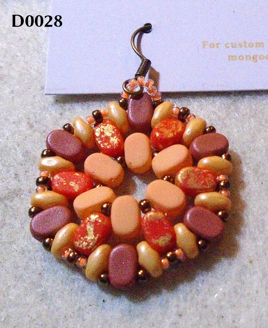 Hexagonal bead earrings (customisable)