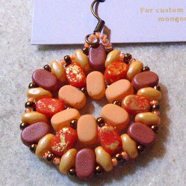 Hexagonal bead earrings (customisable)