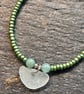 Bracelet - Seaglass, Amazonite and Seed Beads