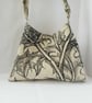 Pyramid shaped shoulder bag in Timrous Beastie Linen
