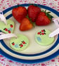 Summer Fruits, Strawberry - hand painted hanging decorations (set of 3)