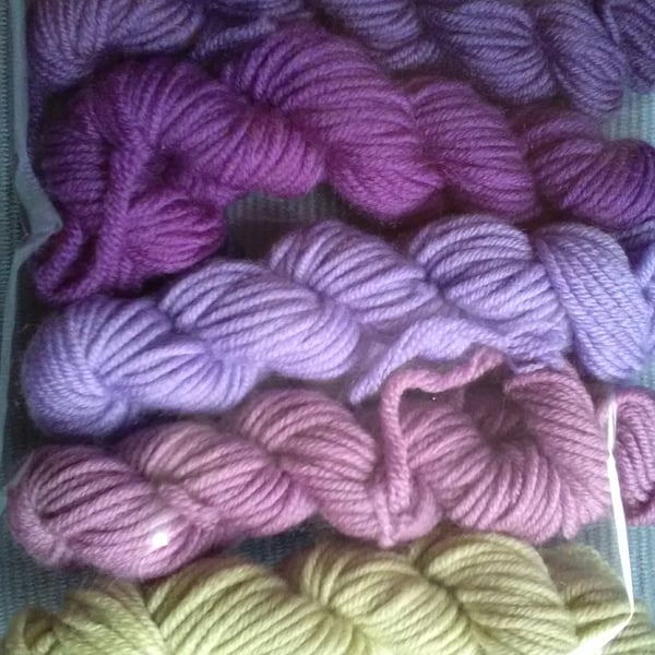 5 X 10g MINI SKEINS Extra Fine Merino superwash DK Iris mix