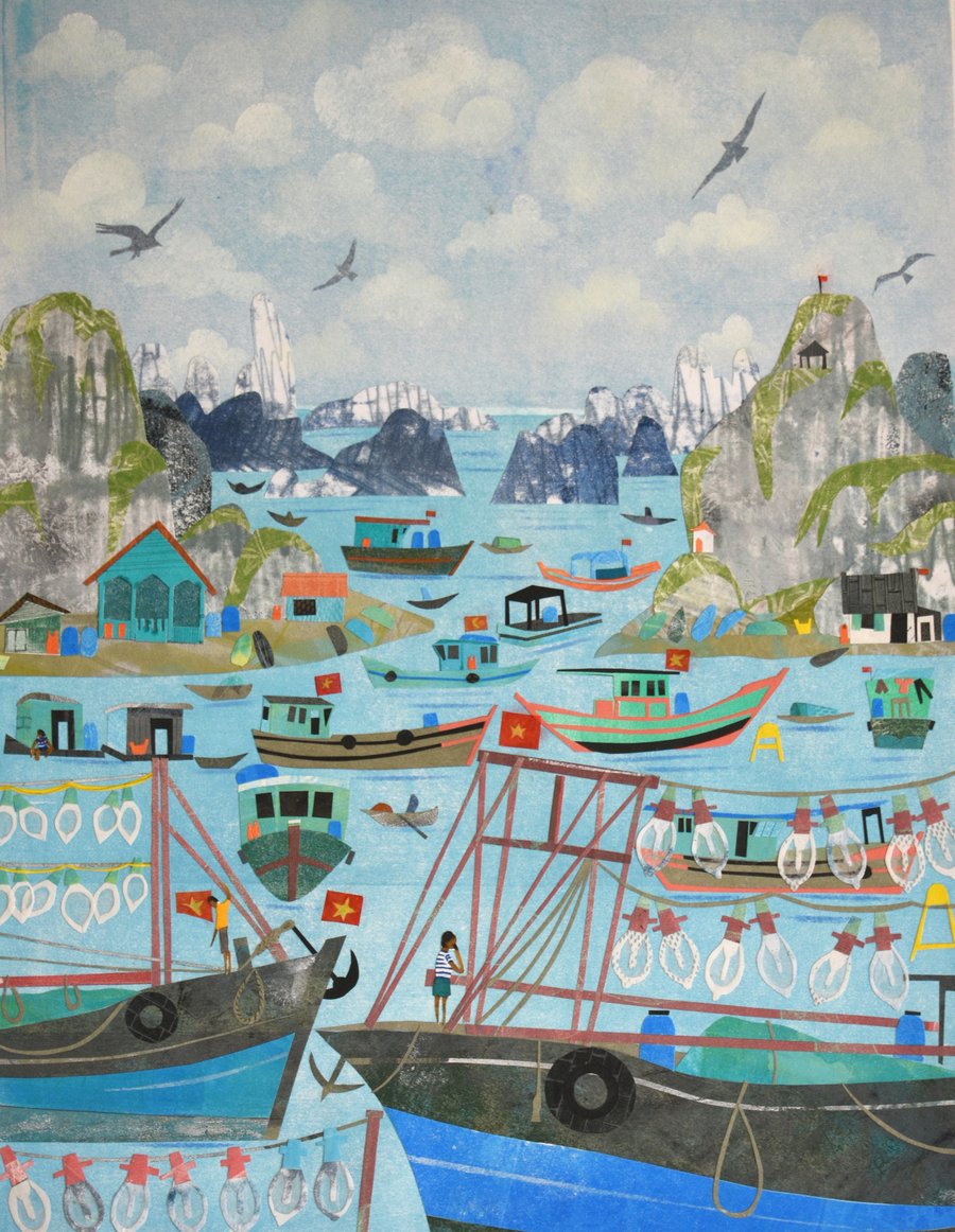 Ha Long Bay collage print