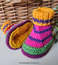 Bright Pure Cotton Aran Baby Booties 0-3 months size  - Image 2