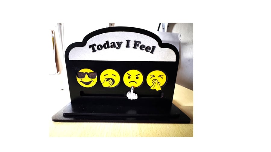 Today I Feel Sliding Mood Sign Wooden Visitor Warning Desk Plaque Funny Decor