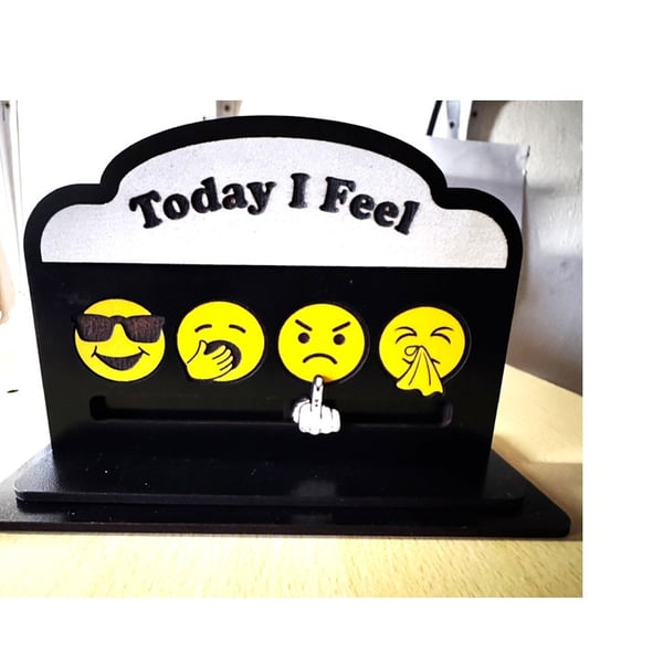 Today I Feel Sliding Mood Sign Wooden Visitor Warning Desk Plaque Funny Decor