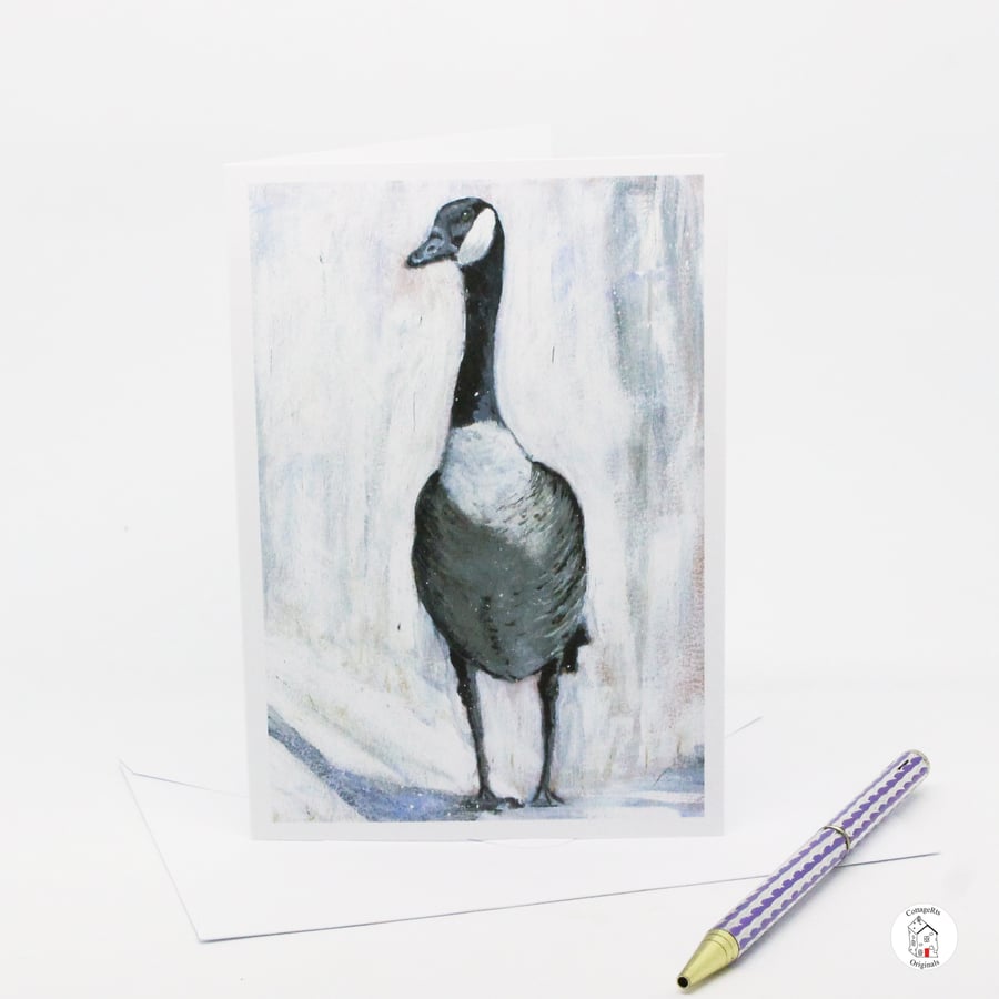 Canadian Goose Painting Greeting Card Hand Designed By CottageRts