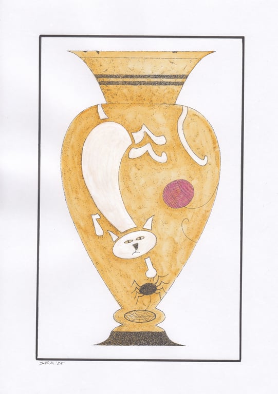 Cat and Spider Urn