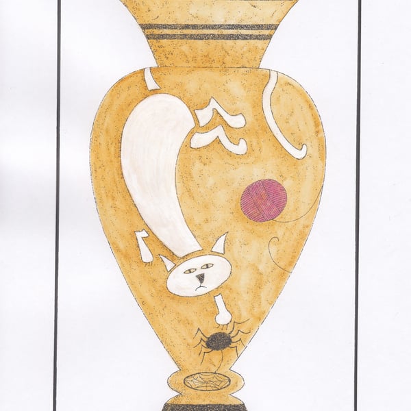 Cat and Spider Urn