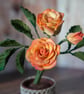  Sunlit Rose in Terracotta - Yellow Felt Bloom 