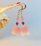 Pink Murano Glass & Crystal Earrings - Birthday, Anniversary, Gifts For Her - Image 1
