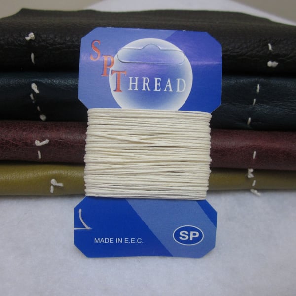 10 Metres Unwaxed Ivory Linen Thread