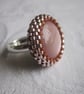 Rose Gold and Brown Beadwork Ring - Image 1