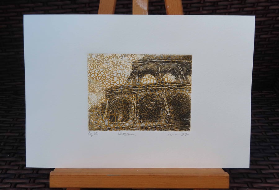 Colosseum Collagraph Limited Edition Hand Pulled Print