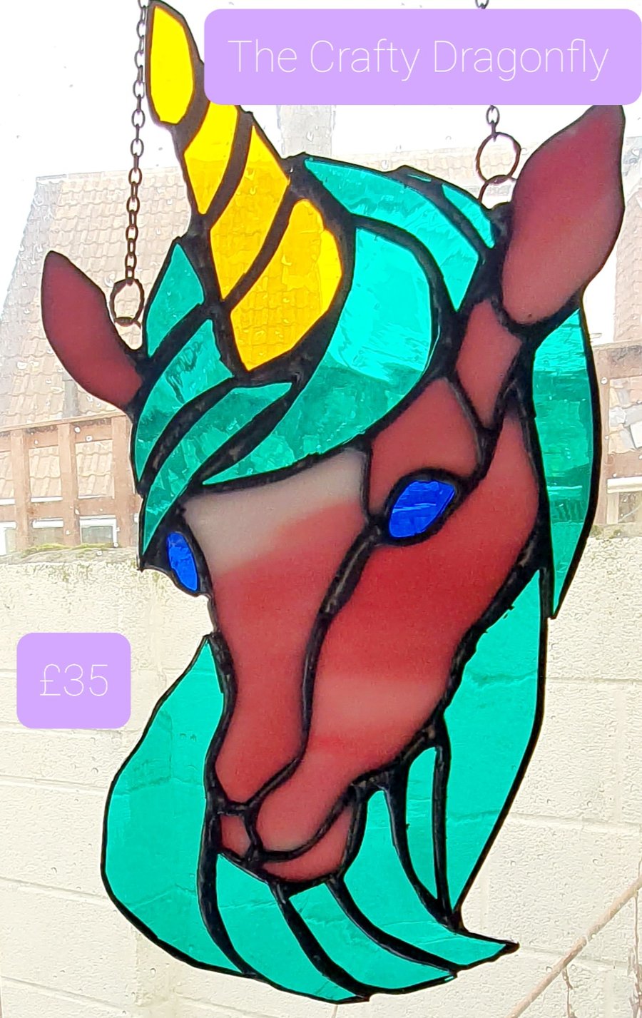 Unicorn Stained Glass Suncatcher 