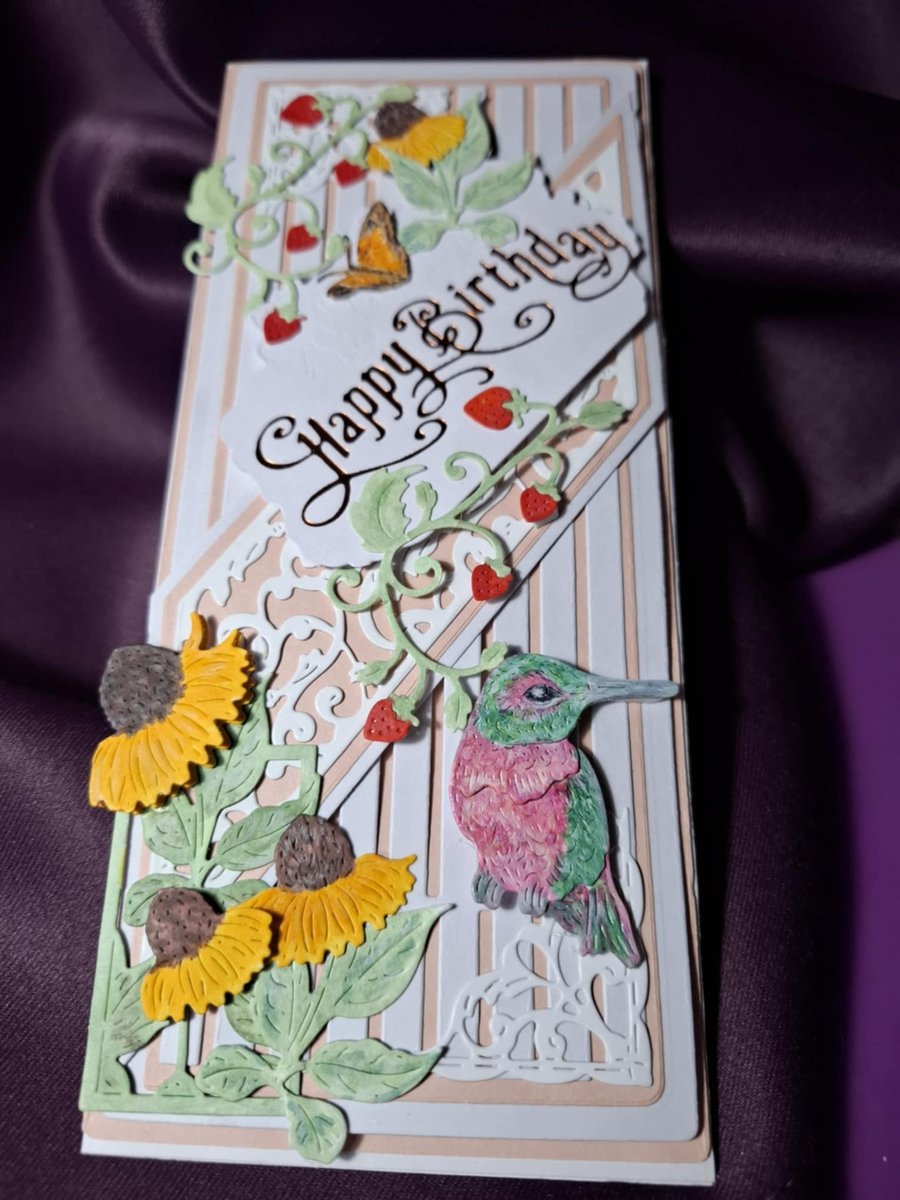 Decoupage Hand Crafted And Painted Tall Stand Alone Card For All Occasions