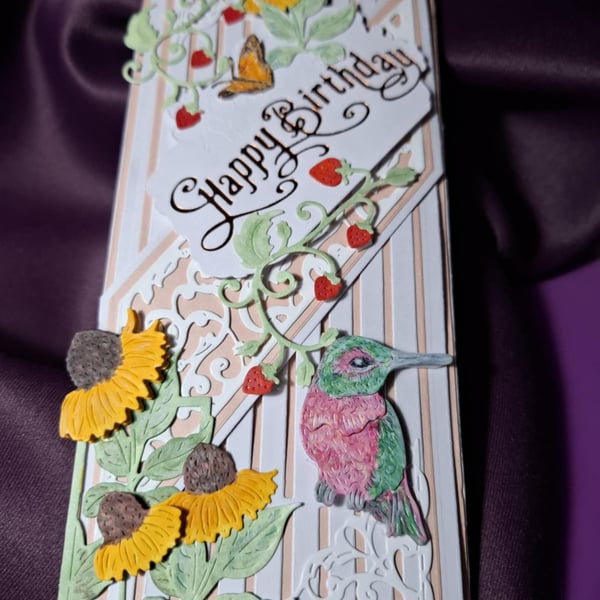 Decoupage Hand Crafted And Painted Tall Stand Alone Card For All Occasions