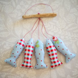 Five Fish and Driftwood Hanging Decoration 
