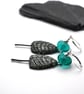 lampwork glass and ceramic tree earrings - Image 3