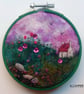 ,LITTLE BOTHY ON EMERALD HILL, handmade, original, needle felted wool picture 