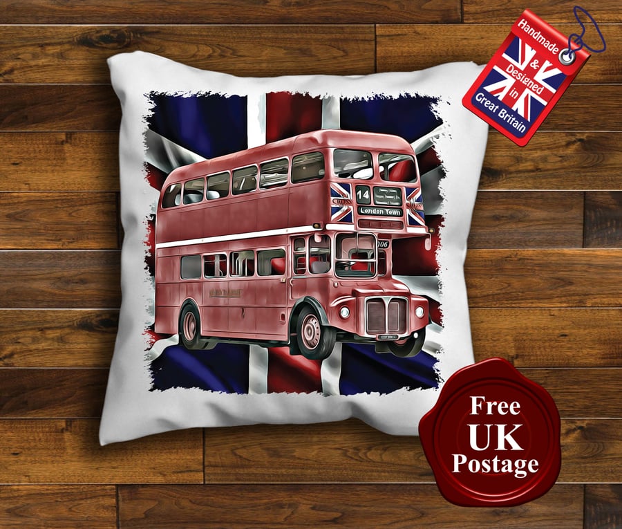 London Bus Routemaster Cushion Cover, Choose Your Size
