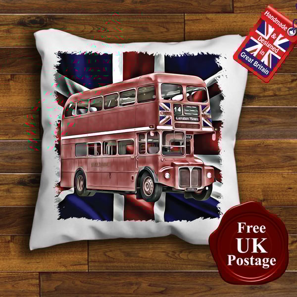 London Bus Routemaster Cushion Cover, Choose Your Size