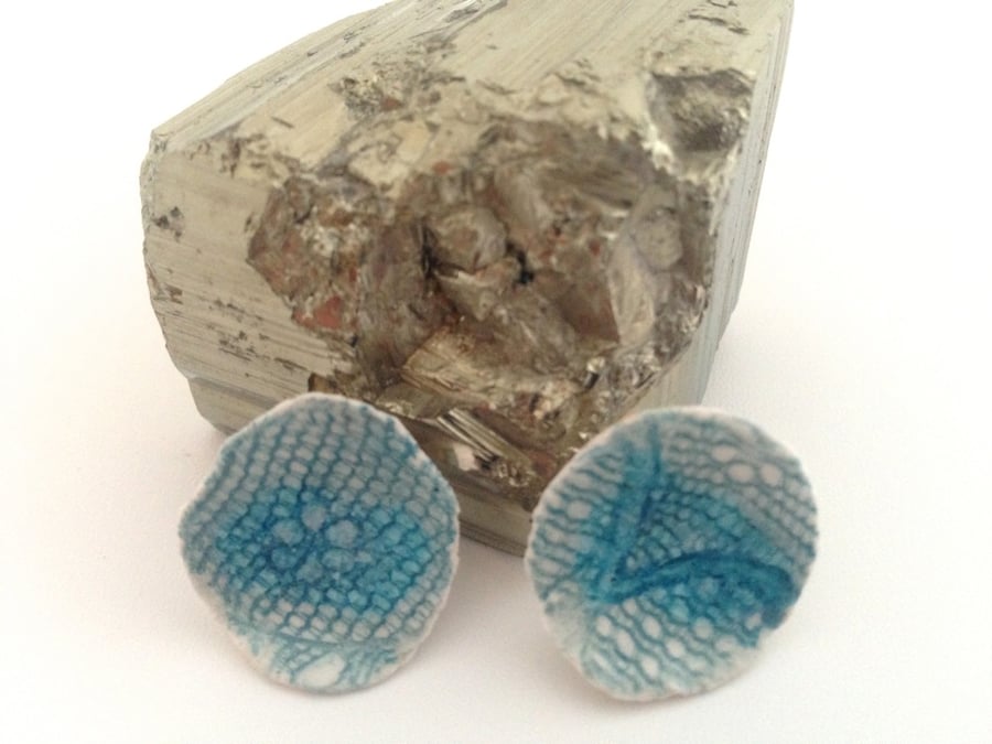 Blue Ceramic Earrings