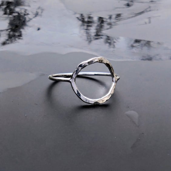 Hammered hoop ring -Wedding ring
