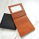 Personalised Men's Leather Wallet, Monogram Leather Wallet, Zipped wallet