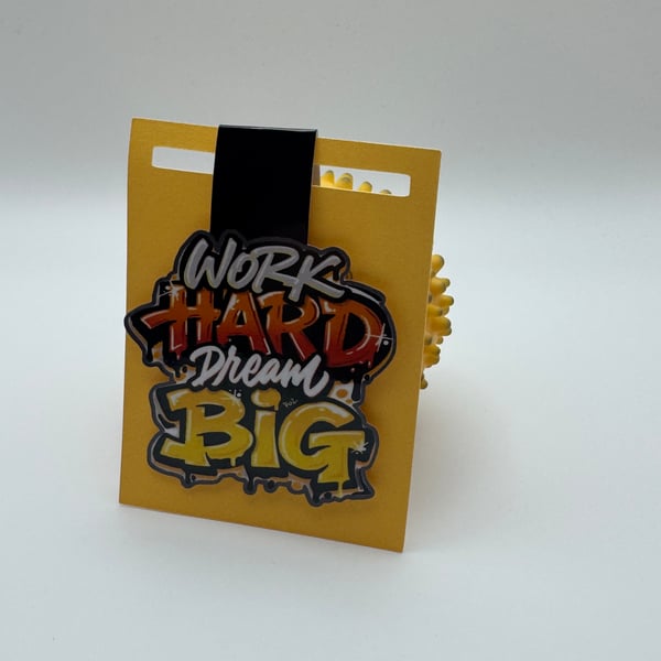 Motivational Magnetic Bookmark – “Work Hard, Dream Big