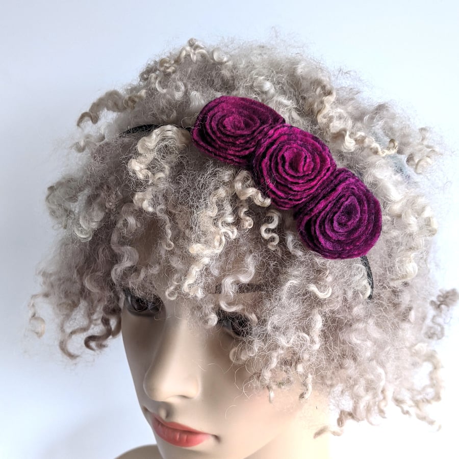 Flower hair band: pinky purples