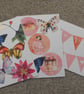 Pack of 3 birthday cards featuring butterflies and flowers